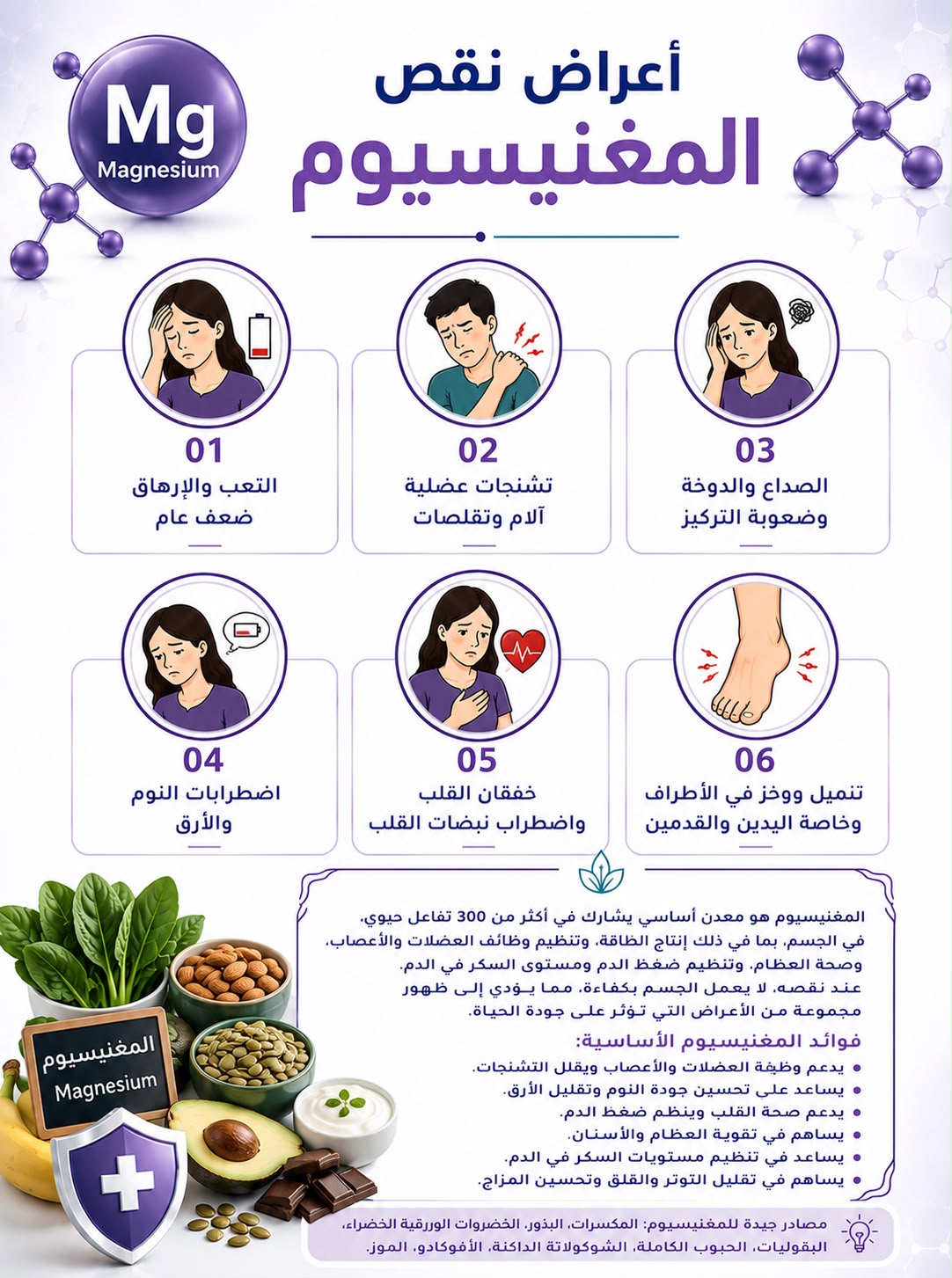 أعراض نقص المغنسيوم
